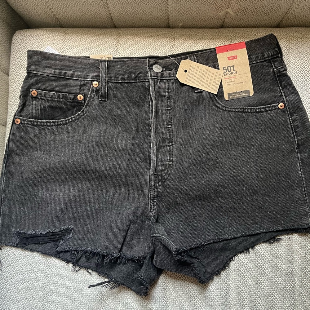 Levi's Women's Charcoal Jean Shorts